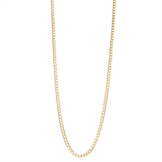 14K Gold 20 Inch Hollow Curb Chain Necklace
