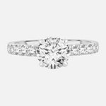 Signature By Modern Bride Womens 2 CT. T.W. Lab Grown White Diamond 14K White Gold Round Engagement Ring