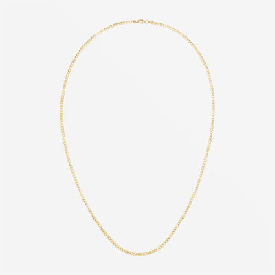 Made in Italy 14K Gold Inch Solid Curb Chain Necklace