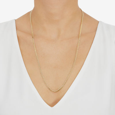 Made in Italy 14K Gold Inch Solid Curb Chain Necklace