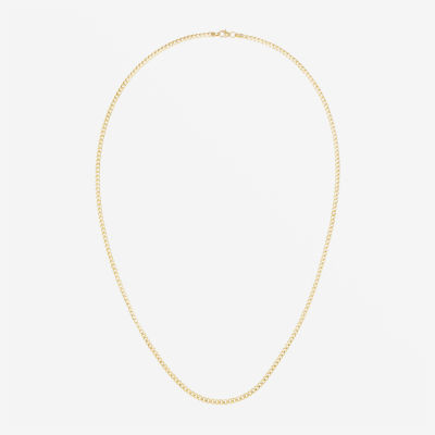 Made in Italy 14K Gold Inch Solid Curb Chain Necklace