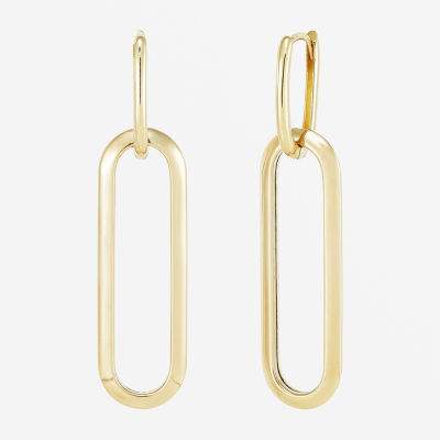 Womens 14K Gold Paperclip Drop Earrings JCPenney