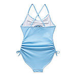 Outdoor Oasis Little & Big Girls Striped One Piece Swimsuit