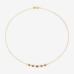 Womens Lab Created Red Ruby 18K Gold Over Silver Pendant Necklace