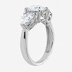 True Light Womens 3 1/4 CT. T.W. Lab Created White Moissanite 14K White Gold 3-Stone Engagement Ring