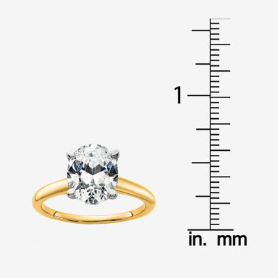 True Light Womens 3/ CT. T.W. Lab Created White Moissanite 14K Two Tone Gold Solitaire Engagement Ring