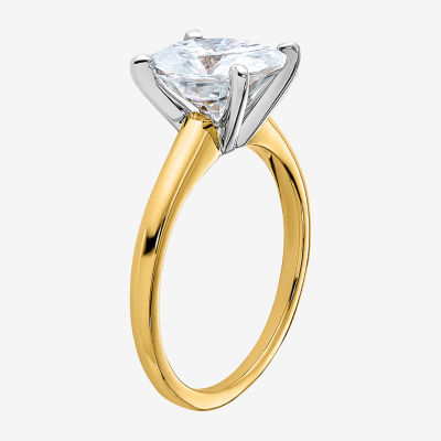 True Light Womens / CT. T.W. Lab Created White Moissanite 14K Two Tone Gold Solitaire Engagement Ring