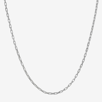 Made in Italy Sterling Silver Inch Solid Paperclip Paperclip Chain Necklace