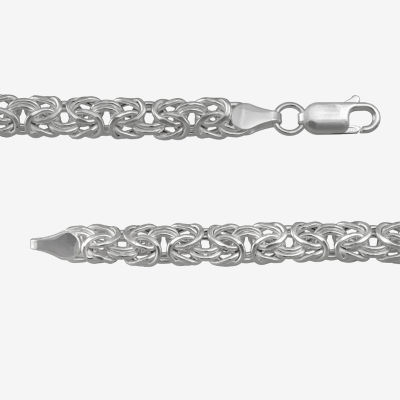 Made in Italy Sterling Silver 8 Inch Hollow Link Chain Bracelet