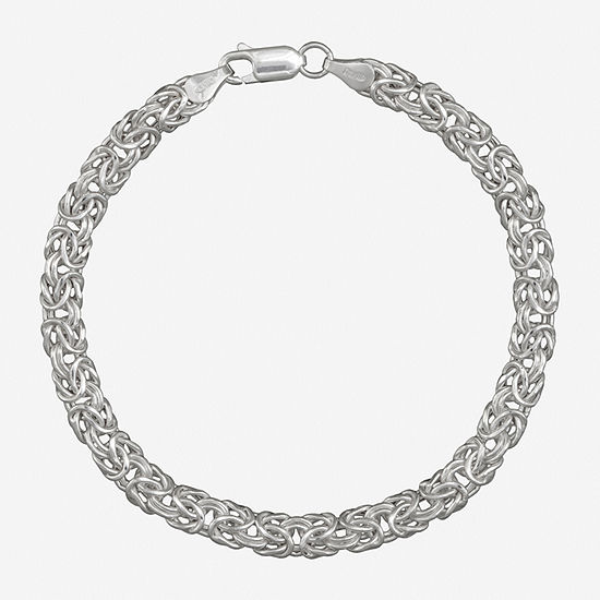 Made in Italy Sterling Silver 8 Inch Hollow Link Chain Bracelet