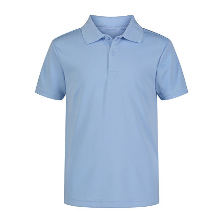 IZOD Little & Big Boys Short Sleeve Wrinkle Resistant Moisture Wicking Polo Shirt, Large, Blue