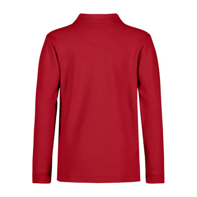 IZOD Pique Little & Big Kid Boys Long Sleeve Regular Fit Stretch Fabric Polo Shirt