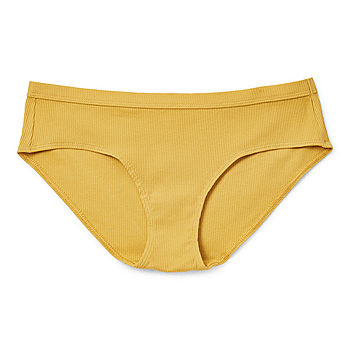 NEW Microfiber No-Show Thong Panty in Gold & Yellow