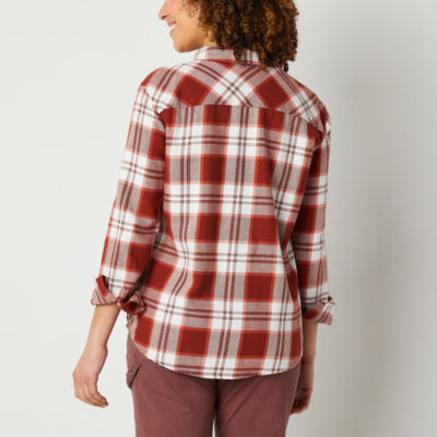 a.n.a Tall Womens Long Sleeve Regular Fit Button-Down Shirt