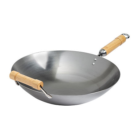 Joyce Chen Carbon Steel Round Bottom 14 Wok, One Size, Silver