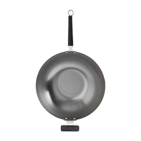 Joyce Chen Carbon Steel Flat Bottom 14 Wok, One Size, Silver