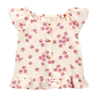 Carter's Toddler Girls Short Sleeve Button-Down Shirt