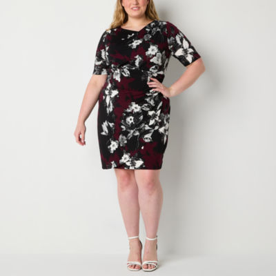 Connected Apparel Plus Womens Sleeveless Sheath Dress Brazos Mall