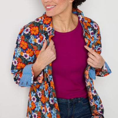 St. John's Bay Womens Crew Neck Long Sleeve T-Shirt