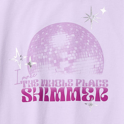 Thereabouts Little & Big Kid Girls Round Neck Short Sleeve Regular Fit Graphic T-Shirt