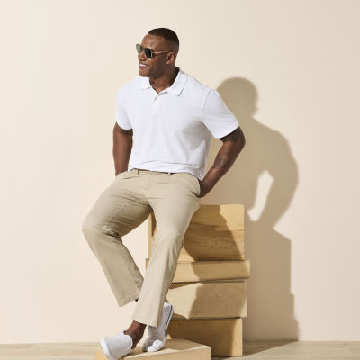 St. John's Bay Premium Stretch Big and Tall Mens Classic Fit Short Sleeve Polo Shirt