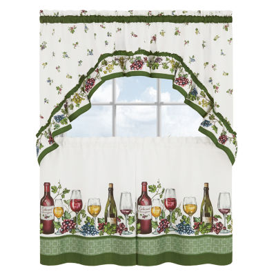 Achim 3-pc. Rod Pocket Kitchen Curtains & Drapes Window Set