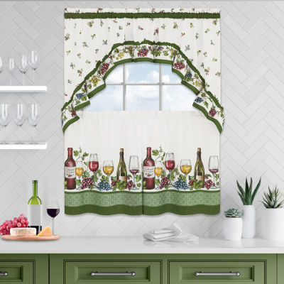 Achim 3-pc. Rod Pocket Kitchen Curtains & Drapes Window Set