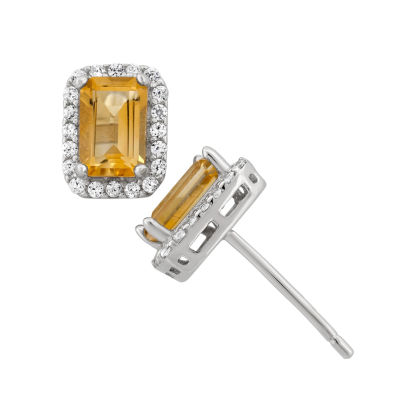 Genuine Citrine Sterling Silver Earrings