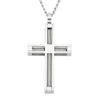 Mens Stainless Steel Cross Pendant