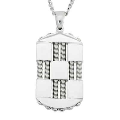 Mens Stainless Steel Dog Tag Pendant