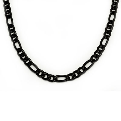 Mens Black Stainless Steel Chain Necklace