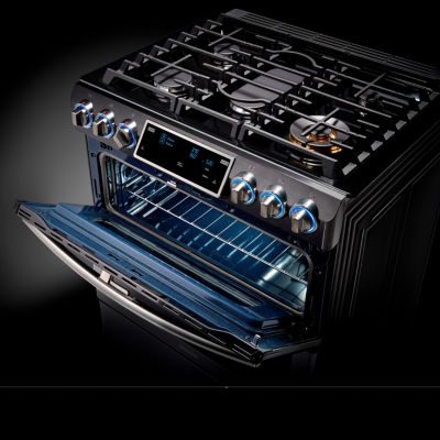 Samsung 5.8 cu. ft. Smart Wi-Fi Enabled Flex Duo™ With Dual Door Slide-In Double Oven Gas Range