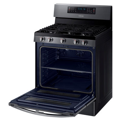 Samsung 5.8 cu. ft. Smart Wi-Fi Enabled Flex Duo™ With Dual Door Freestanding Gas Range