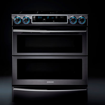 Samsung 5.8 cu. ft. Smart Wi-Fi Enabled Flex Duo™ With Dual Door Slide-In Double Oven Electric Range