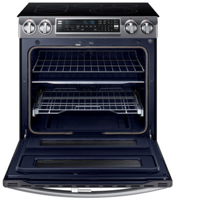 Samsung 5.8 cu. ft. Smart Wi-Fi Enabled Flex Duo™ With Dual Door Slide-In Double Oven Electric Range