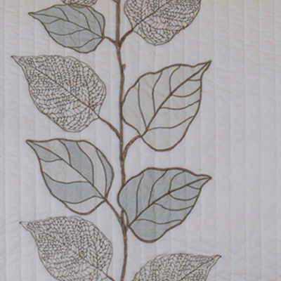 Madison Park Rochelle 6-Pc Embroidered Leaf Quilt Set With Throw Pillows