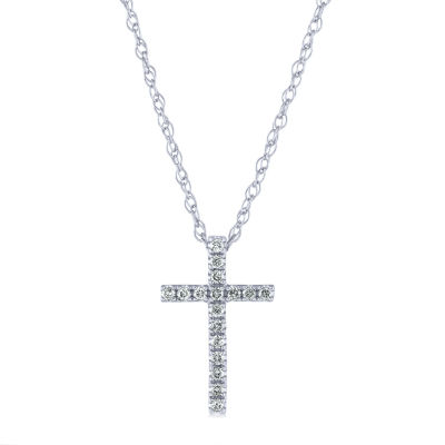 Womens / CT. T.W. Natural White Diamond 10K Gold Cross Pendant Necklace