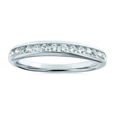 Womens 1 1/2 CT. T.W. Natural White Diamond 10K White Gold Round Side Stone Halo Bridal Set