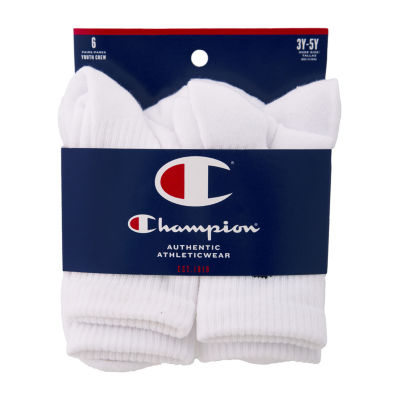 Champion Big Kid Boys 6 Pair Crew Socks