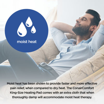 Conair King Size Moist/Dry Heat Pad 12 X 24 With Smartwire Heating HP41,  Color: White - JCPenney