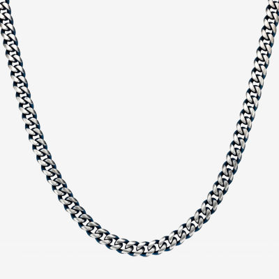 Stainless Steel 24 Inch Solid Curb Chain Necklace