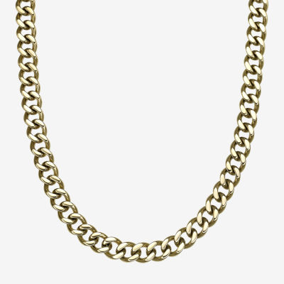 Mens Stainless Steel & Gold-Tone IP 22" 12mm Chunky Curb Chain