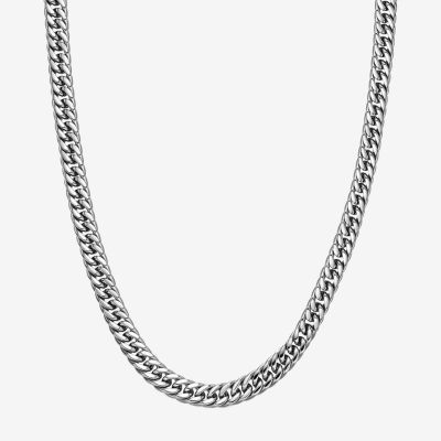 Mens Stainless Steel 22" 9mm Beveled Curb Chain