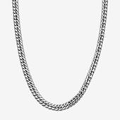 Solid Curb Chain Necklace Two-Tone Stainless Steel 24