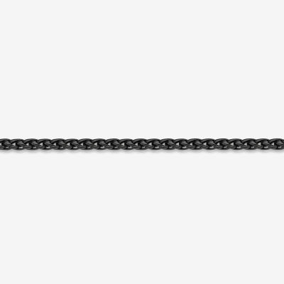 Mens Stainless Steel and Black IP 18" 3mm Wheat Chain