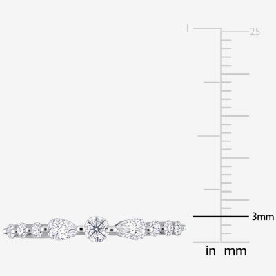 Womens 1/2 CT. T.W. Lab Created White Moissanite Sterling Silver Wedding Band
