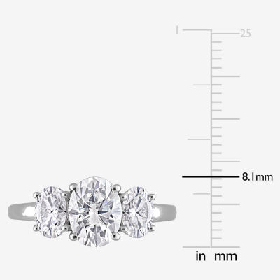 Womens 2 1/4 CT. T.W. Lab Created White Moissanite Sterling Silver 3-Stone Engagement Ring