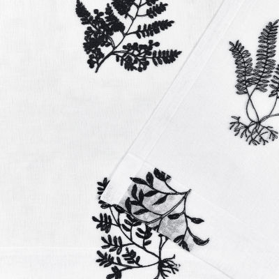 Cotton Canvas Delicate Floral Curtains (Set of 2)