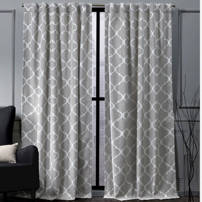 Nicole Miller Treillage Light-Filtering Back Tab Set of 2 Curtain Panel