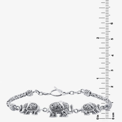 Bali Inspired Sterling Silver 7.5 Inch Solid Link Bracelet